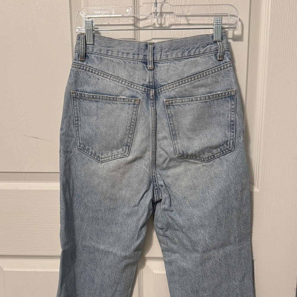 Zara wide leg Light Blue Distressed Women Jeans - Picture 4 of 4